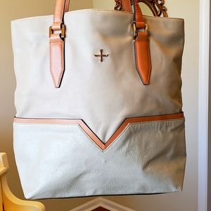 Pour la Victoire Womens Two Tone Tote Handbag